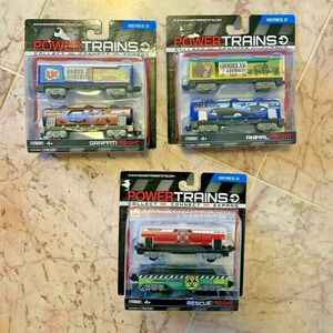 NEW 3x 2-pack Power Trains Series 2 Graffiti + Animal + Rescue Freight